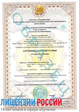 Образец сертификата соответствия Лесосибирск Сертификат OHSAS 18001